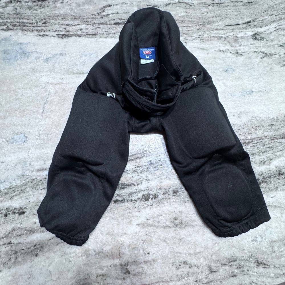 Rawlings Football Pants Integrated Padding Black Youth Medium‎ Athletic Sports